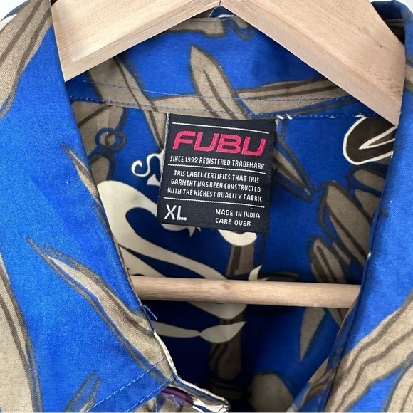 Vintage FUBU All Over Print Button Down Shirt Size XL - Picture 3 of 6